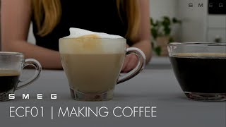 How to Make Different Coffees  Smeg ECF01 [upl. by Elset882]