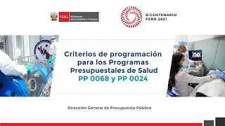 Criterios de programación para los Programas Presupuestales de Salud PP 0068 y PP 0024 [upl. by Keram933]