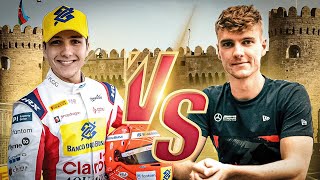 Enzo Fittipaldi vs Jarno Opmeer F2 Baku INSANE BATTLE [upl. by Zoi]