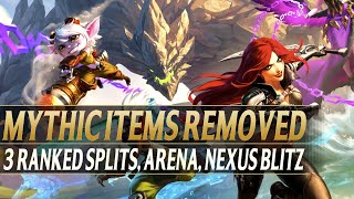 MYTHIC ITEMS REMOVED 3 RANKED SPLITS ARENA amp NEXUS BLITZ RETURN  PRESEASON  League of Legends [upl. by Huebner]