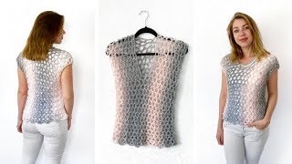 CROCHET TOP MADE WITH SCARFIE YARN  FREE CROCHET PATTERN [upl. by Heinrik]