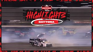 A big wreck sweeps big names early in Daytona truck race  NASCAR [upl. by Eltsyrk]