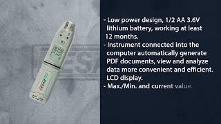 BESANTEK BSTDL09 SingleUse USB PDF Temperature And Humidity DataLogger [upl. by Ezequiel]