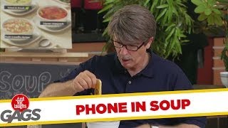 Mobile Phone In Soup Prank [upl. by Lekkim]