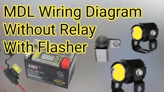 Mini Driving Light wiring diagram Without RELAY 3 wires  4 wires Gmotobasic [upl. by Ginger899]