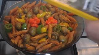 Penne de lentilles corail au champignons مقرونة العدس بالفقّاع سهلة وسريعة التّحضير [upl. by Yecram110]