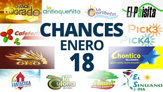 Resultados del Chance del Jueves 18 de Enero de 2024 Loterias 😱🤑💰💵 [upl. by Lledualc]