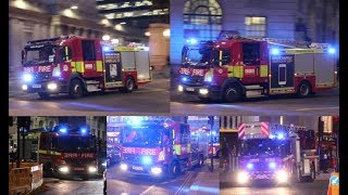 HIGH RISE FIRE ALARM  London Fire Brigade 5 pumps amp turntable ladder responding [upl. by Aniraz99]