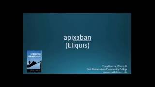 How to pronounce apixaban Eliquis Memorizing Pharmacology Flashcard [upl. by Florenza]