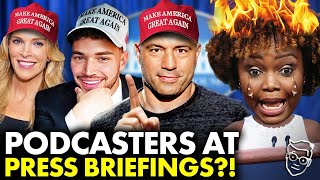 PANIC Trump White House Invites Joe Rogan Streamers Podcasters to Press Briefings CNN BANNED [upl. by Yelraf]