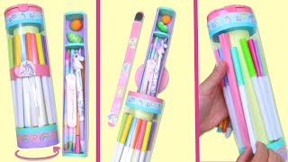 Unicorn Pencil Case DONNY UNICORN Transparent pencil case School  How to make  aPasos Crafts DIY [upl. by Nathaniel545]