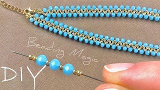 Easy Jewelry Making for Beginners Necklace with Beads Tutorial [upl. by Enimzaj398]