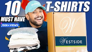 10 Best Must Have TShirts for Summer 🔥 Westside TShirt Haul Review 2024  ONE CHANCE [upl. by Gosselin402]