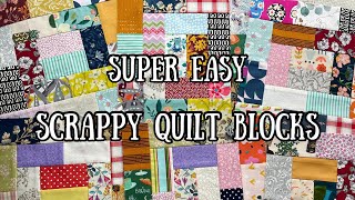 SCRAPPY QUILT BLOCKS ❤️ Upcycle your offcuts amp unwanted fabrics into these super colourful blocks [upl. by Osmo599]