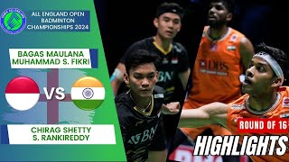 FikriMaulana INA vs RankireddyShetty IND  R16  All England Open 2024 [upl. by Sutniuq]