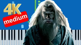 Harry Potter  Dumbledores Farewell Slow Medium Piano Tutorial 4K [upl. by Goer]