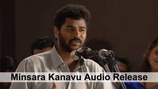 Prabhudeva at the Minsara Kanavu Audio Launch  Kajol  Arvind Swami  Rajiv Menon  AVM [upl. by Hcurob]