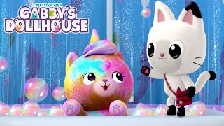 Kittycorns Bubble Bath Party with MerCat  GABBYS DOLLHOUSE  Netflix [upl. by Enirehtac]