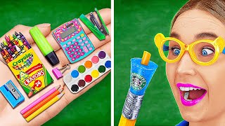 GENIUS SCHOOL SUPPLIES DIY THAT WILL SAVE YOUR LIFE 🚀🎒 Crafts Ideas for Kids amp Parents by 123 GO [upl. by Ailima]