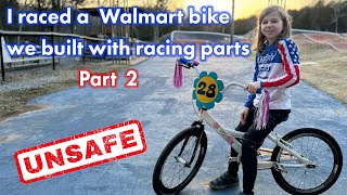 Building a Walmart bike with racing parts and then racing it [upl. by Nywles598]