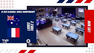 Table 2 Australia v France  Ladies  2024 BI World Blackball Championship Bridlington Spa [upl. by Navek]