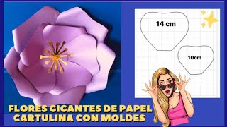 DIYcomo hacer flores gigantes de papel cartulina moldes para flores de papel [upl. by Anjanette107]