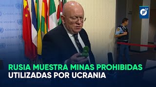 Rusia muestra minas prohibidas utilizadas por Ucrania [upl. by Iruyas570]