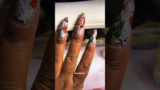 Polygel nails with nail foils and flowers klawsbycyn nails polygelnails naildesign nailart fyp [upl. by Eener661]