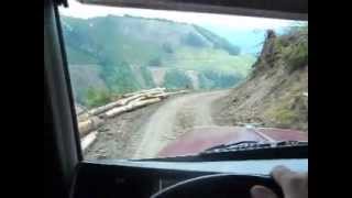 Playing with death on a 2500 foot cliff in a Peterbilt logging truck [upl. by Berny]