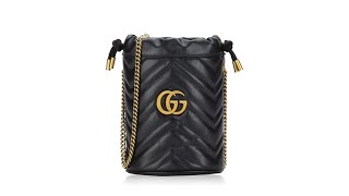 Gucci GG Marmont Matelasse Mini 20 Bucket Black [upl. by Ikuy762]