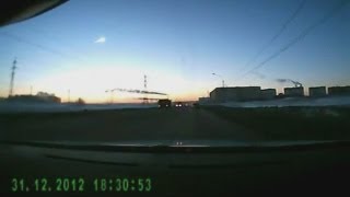 Russian meteor Amazing video of explosion as seen by drivers in Urals region [upl. by Ressan680]