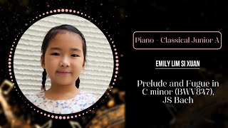 Prelude And Fugue In C Minor Bwv847 Js Bach By Emily Lim Si Xuan  The Happy Music Festival 2024 [upl. by Egiarc]