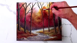 Fall in Love with Autumn Watch this Mesmerizing Acrylic Landscape Painting [upl. by Ennylyak436]