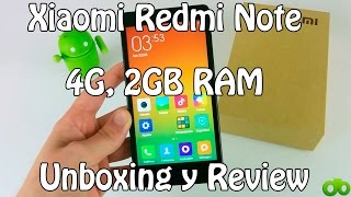 Xiaomi Redmi Note 4G 2GB RAM MIUI V6 Unboxing y Review Español Antutu Juegos Cámara [upl. by Mahon]