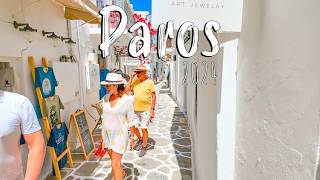 Paros Greece walking through Parikia the capital and the main port of Paros island Greece 2024 [upl. by Nebeur]