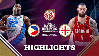 Philippines 🇵🇭 lose to Georgia 🇬🇪 but qualify for semifinals  Highlights  FIBA OQT 2024 Latvia [upl. by Alexandr490]