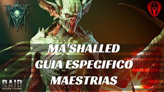 Raid Shadow Legends PTBR MASHALLED GUIA ESPECIFICO  MAESTRIAS [upl. by Ola]