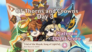 Of Thorns and Crowns Event  Day 3  ChildeNavia  Platinum  13200 Score  Genshin Impact [upl. by Nayt]