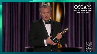 Christopher Nolan Wins Best Director for Oppenheimer  96th Oscars 2024 [upl. by Hein903]