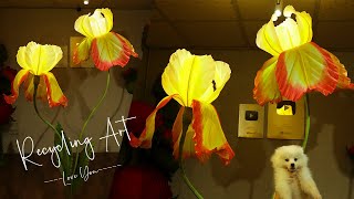 Diy Giant Flower Lamp Night 2023  Diy Giant Iris Flower [upl. by Felicidad736]