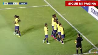 GOL DE JUSTIN LERMA PARA EL EMPATE ECUADOR 1 VS 1 ARGENTINA SUDAMERICANO SUB 15 [upl. by Lambart]