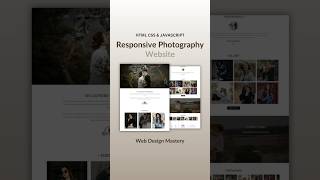 Photography Portfolio Website Using HTML CSS and JavaScript coding programming htmlcsstutorial [upl. by Rem]