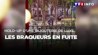 Holdup d’une bijouterie de luxe  les braqueurs en fuite [upl. by Olecram]