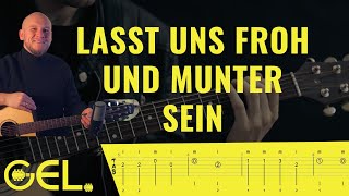 FROH MUNTER SEIN Gitarre EINFACH Tutorial mit TABs  Melodie [upl. by Phaidra]