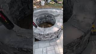 Watch this Custom Circular Fire Pit Patio Install [upl. by Ainuj]