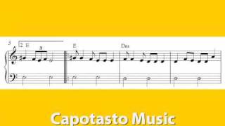 Easy piano sheet music notes Hava Nagila [upl. by Bensky]