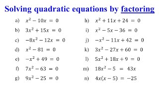 Solving Quadratic Equations by Factoring│Algebra [upl. by Sissy]