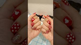 Minnie Mouse Disney Nail Art 🎀✨  Cute amp Easy Design [upl. by Faubion]