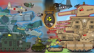 ALL EPISODES of Japan and the USA confrontation  Cartoons about tanks [upl. by Acirrej]