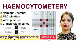 Haemocytometery in Hindi  Neubaur chamber  RBC amp WBC pipettes  MLT Haematology [upl. by Tucker779]